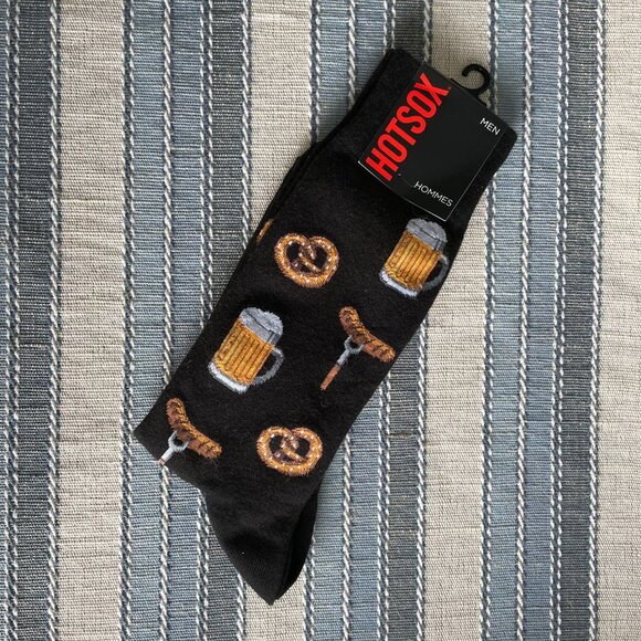 HOTSOX Cotton Poly Nylon Blend Custom Novelty Socks in Black & Gold Sz OS NWT - Picture 5 of 5